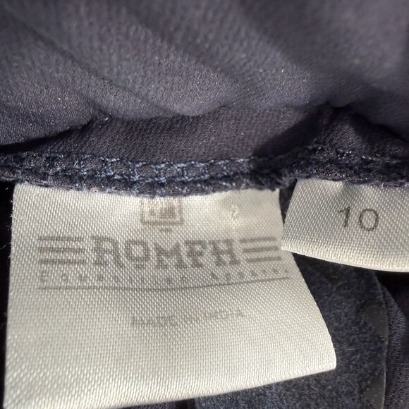 Romfh Breeches Pants Youth Girls 10 Navy Blue Suede Knee Patch Equestrian Riding - Picture 3 of 9